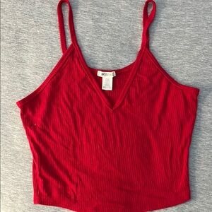 Bozzolo Red Ribbed Crop Camisole